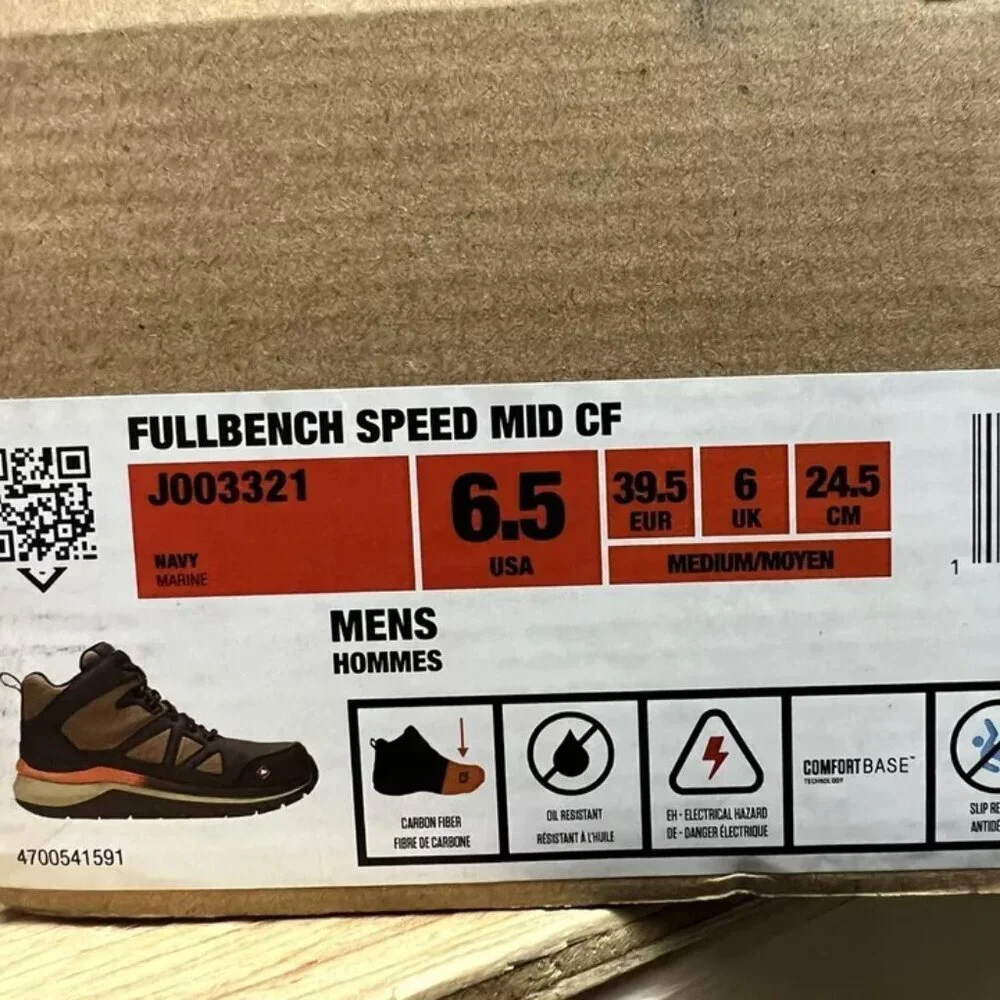 Merrell Mens fullbench Speed Mid CF Work Boot Brown Size 6.5 M
